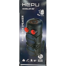 Hepu Hp-987 2x8'' Kablolu 1 El Mikrofon Bluetooth Usb Şarjlı Rgb Işıklı Müzik Kutusu