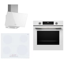 Bosch HUA717BV0T - PKE612FA2E - DWK63PJ20T Elektrikli Ocaklı Beyaz 3 Lü Ankastre Set 671