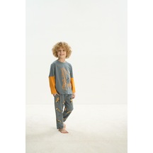 Sevim Erkek Çocuk Uzun Kol Yeşil Pijama Takım C4t2n7o8 001