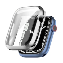 Microcase iOS Uyumlu Watch 7 41 Mm Önü Kapalı Silikon Kılıf - Gümüş