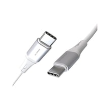 2adet X 2metre Type C-c Kablo Seti, 60watt Pd Hızlı Şarj, İphone 15/16/17 Ve Andoid İçin, Beyaz/gümüş Metal, Remorax 2ad X 2metre Beyaz
