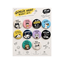44 Mm Komik Rozet Seti 10'lu Çanta Ceket Süsleme Rozeti Eğlenceli İğneli Rozet Diğer