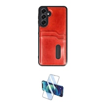 Cep 20-26 Samsung Uyumlu Galaxy A56 Kılıf Yörünge Işık Serisi İkili Koruma Seti Najmaddin Koyu Yeşil