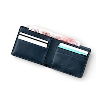 Helmbrook London Eldridge Erkek Lacivert Deri İnce Tasarım Çok Bölmeli Rfid Korumalı Cüzdan Lacivert