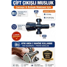 2 Çıkışlı Çift Su Girişli Çamaşır Ve Bulaşık Makine Musluğu Taharet Musluğu Taksimat Musluk
