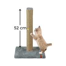 52cm Lüx Tırmalama Tahtası Catnipli Jüt Tırmalama Gri Minder Yüzey
