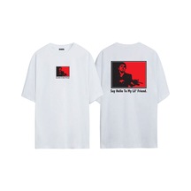 Thewert Unisex Al Pacino Scarface Tony Montana Hello Ön Arka Baskılı Beyaz Oversize T-shirt