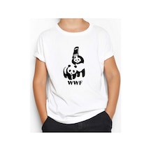 Zepplin Giyim UFC WWF Panda Beyaz Çocuk Tişört Beyaz