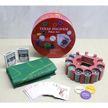 Metal Kutulu 240 Chip Ve 2 Adet İskambil Kağit Setine Sahip Poker Oyunu Alk3539