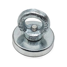48mm Çok Güçlü Deniz Mıknatısı - Fishing Magnet - Neodyum Daimi Çelik Mıknatıs - Halkalı Pot Mıknatıs - Nikel Kaplı - Paslanmaz - Kararma Yapmaz - Tuzlu Suya Dayanıklı Ø48 Mm 60kg