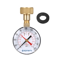 Maiyame "lepmerk 2-1/2" Su Basınç Ölçer - 3/4" Dişli, 0-200psı, Kırmızı Göstergeli"