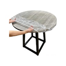 Yaleker Tek Kullandım Silikonlu Masa Örtüsü - 48r 36-44 İnç Uyumlu Şeffaf Pvc Dairesel Masa Kılıfı Diğer