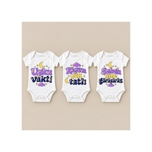 Babylimon Uyku Takımı Üçlü Beyaz Kısa Kollu Bebek Zıbın Seti Beyaz - 930083950 Beyaz