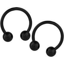 Suntek Paslanmaz Çelik At Nalı Topu Septum Dudak Burun Kulak Siyah