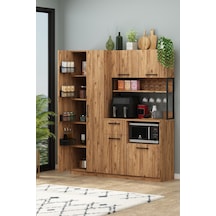 Ervin Kahve Köşesi 4 Sepet Raflı Airfry Kiler Dolabı Çok Amaçlı Atlantik Çam Atlantik Çam