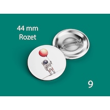 44 Mm Buton Rozet İğneli Çanta Kıyafet Rozeti Balonlu Astronot Çok Renkli