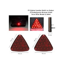 F1 Çakar Lamba Üçgen Yeni Slim Model Kırmızı Ledli 12v 2 Adet