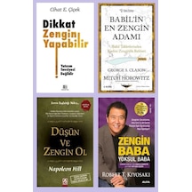 Dıkkat Zengın Yapabılır + Babılın En Zengın Adamı + Dusun Ve Zengın Ol + Zengın Baba Yoksul Baba 4 Set