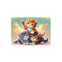 Minik Kediler Sevimliliği Mdf Poster
