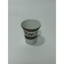 Couleuvre Limoges Çiçek Desenli Bordo Mini Su Bardağı 5,5cm Beyaz