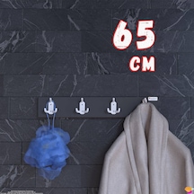 Modilayn Arı Serisi 12 Kancalı Banyo Askısı - 4'lü Set 61,4x9,6 Cm Ekstra Düzen Ve Yer Tasarrufu Antrasit
