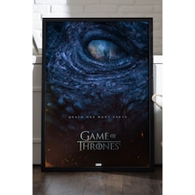Game Of Thrones Siyah Ahşap Çerçeveli Poster, Dekoratif Dizi Duvar Tablosu