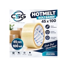 Hotmelt 45x100mt Şeffaf Koli Bandı Güçlü Yapışkanlı Paketleme Bandı 1