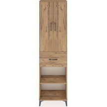 Arges Dolap 4 Raflı Tek Çekmeceli 2 Kapaklı 60x30x221 Çam-çam Çam