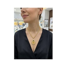 8 Ayar Çeyrek Altınlı Halat Zincirli Kolye Sarı Altın