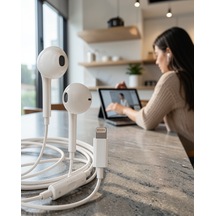Kulak İçi Müzik Ve Çhassasiyet Kulaklığı Kablo İle Ergonomik Kare Tasarım Belirtilmemiş