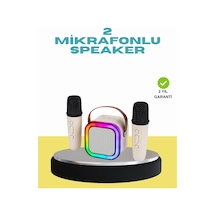 Hubrendy Tekno Led Işıklı Taşınabilir Karaoke Hoparlör Usb & Aux Girişli
