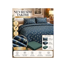 Slc Home %100 Pamuk Saten Şık Tasarım Çift Kişilik Nevresim Takımı %100 Pamuk 4 Parça Yeşil Çiçekli Yeşil - 938555219 Yeşil