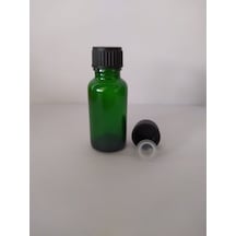 20Ml Cam Yeşil Şişe Düz Kapak Kör Tıpalı (10 Adet)