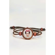 Tahtakolik Frida Kahlo Ahşap Bileklik Tek Ebat N11.55604 Kahverengi