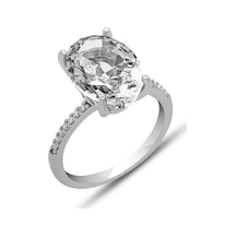 Gümüş Ice Cut Oval Zirkon Taşlı Kadın Yüzük