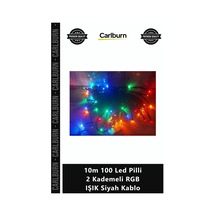 Özel Üretim Dekoratif Aydınlatma Animasyonlu Şık 10m 100 Led Pilli 2 Kademeli Rgb Işık Siyah Kablo