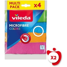 Vileda Microfibre Colors Temizlik Bezi 4'lü 2 Paket