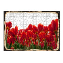 Tablomega Ahşap Mdf Puzzle Yapboz Kırmızı Laleler (536357518)