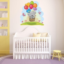 Tilkidünyası Sevimli Ayıcık Ve Balonlar Konsept Çocuk Odası Duvar Sticker Diğer