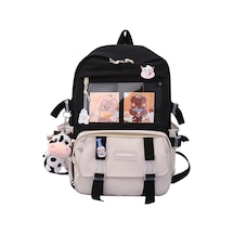 Honmex Kadınlar İçin Pembe Renkli Askılı Aksesuarlı Üniversite Öğrencileri Çift Askılı Çanta Büyük Kapasiteli Trendy Stili Dayanıklı Yüzeyli Çok Renkli