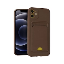 Newface Apple Uyumlu iPhone 11 Kılıf Kelvin Kartvizitli Silikon - Kahverengi