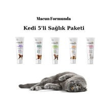 Kedi Sağlık Paketi 5'li Set Macun Formunda- Multivitamin, Biotin, Malt, Relax, Glukozamin