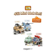 Loz Micro Block 4'lü Savaş Araçları 4 Farklı Model Dekoratif Oyuncak Yapım Seti Yapı Blok Seti