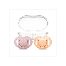 Ortodontik Silikon Emzik 2'li Powder Pnk & Blush 0+ Ay Sterilizasyon/saklama Kutulu 2 Adet