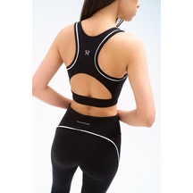Normal People Zela - Spor Bra / Şeftali Dokulu Peach Skin Kumaş Siyah