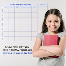 5-6-7-8.Sınıf Haftalık Ders Çalışma Programı Statik Kağıt Tahta