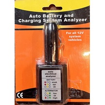 Oto Akü Ve Şarj Sistemi Test Cihazı, 12v Araçlar İçin Akü Alternatör Analizörü, Çakmak Soketli Elektrik Test Aleti