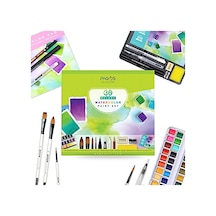 Sulu Boya Seti, Profesyonel 36 Sabit Pigment Boyama Kutusu, Yüksek Pigmentasyon, Sanatçılar, Öğrenciler, Yetişkinler İçin 12 Sulu Boya Kağıdı 0,15 L