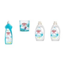 Aquabor Doğal Mineralli Elde Bulaşık + Tablet + Sıvı Beyaz + Sıvı Beyaz 4 Lü Set