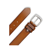 Mft Leather Hakiki Deri Erkek Kemer Düz, 4 Cm, Taba 2550 Taba